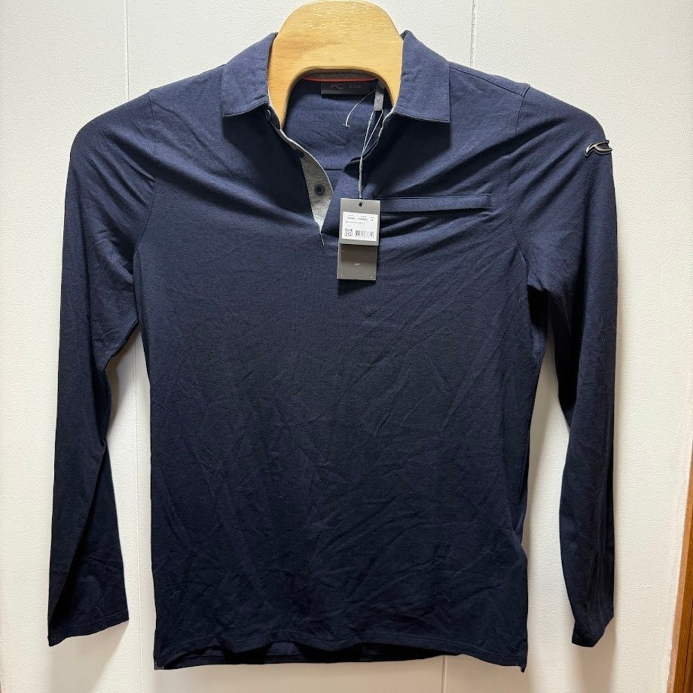 KJUS Men Inverness Polo L/S Navy Blue Cashmere Blend Golf Shirt K00292 Size 48